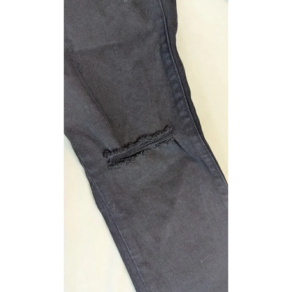 PacSun Mens Jeans 28 x 30 Stacked Skinny Skate Punk Black Distressed